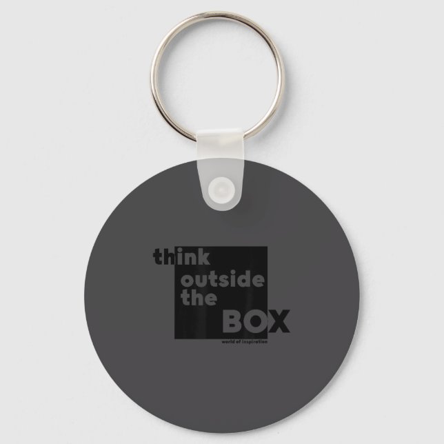 Minimalist Think Outside The Box  Keychain (Front)