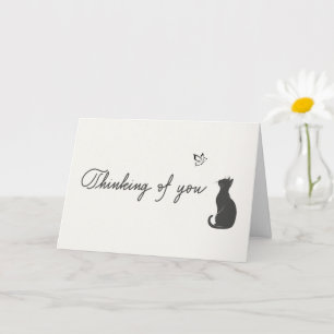 Minimalist Thinking of You Cream Cat Loss Sympathy Card