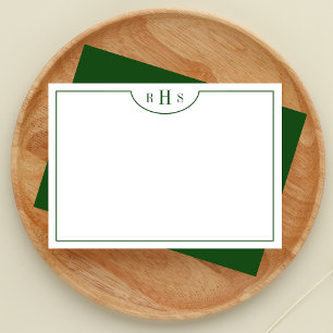 Minimalist Three Monogram One Border   Green Card