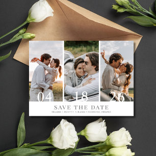 Minimalist Three Photo Wedding Save the Date