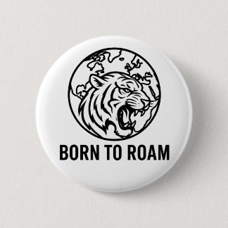 Minimalist Tiger Outline Hoodie 2 Inch Round Button