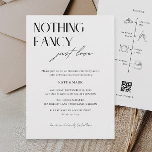 Minimalist Timeline QR code RSVP Micro Wedding Invitation