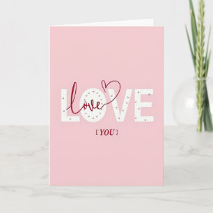 Minimalist Tiny Hearts Love You Card