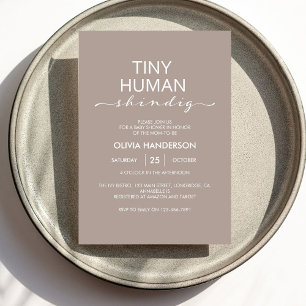 Minimalist Tiny Human Shindig Baby Shower Invitation
