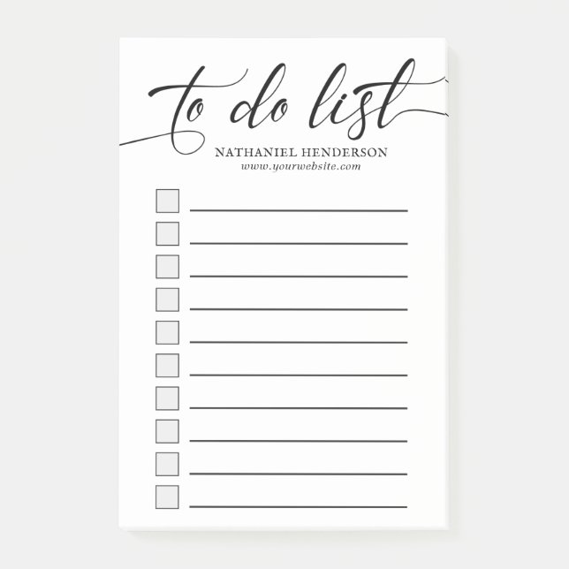 Minimalist To Do List Post-It Notes (Front)