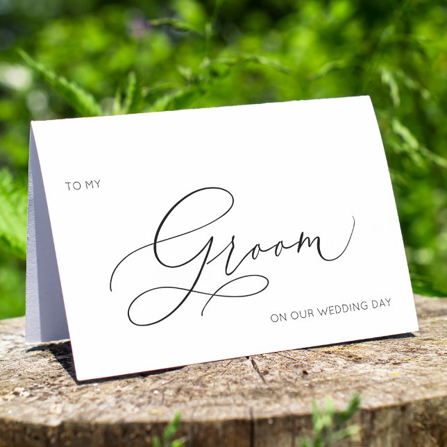 Minimalist To My Groom Wedding Day Card (Creator Uploaded)