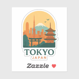 Minimalist Tokyo Japan Magnet Sticker – Modern 