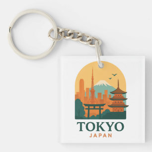 Minimalist Tokyo Japan Travel   Modern  Keychain