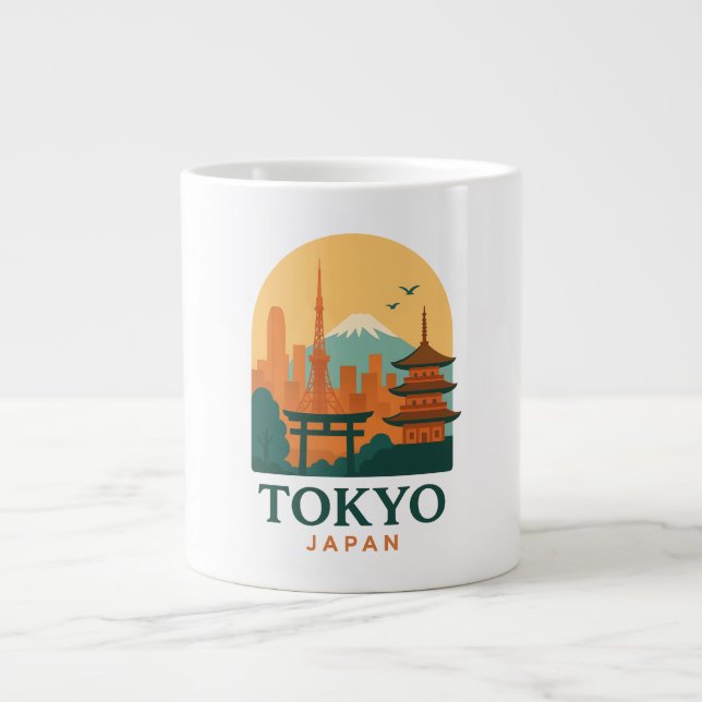 Minimalist Tokyo Japan Travel | Modern  Large Coffee Mug (Front)