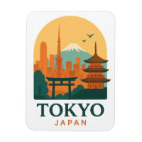 Minimalist Tokyo Japan Travel Souvenir Magnet