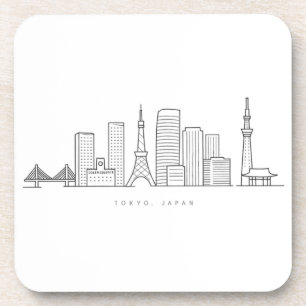 Minimalist Tokyo Skyline Illustration Coaster