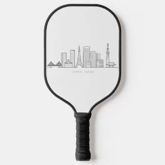 Minimalist Tokyo Skyline Illustration Pickleball Paddle