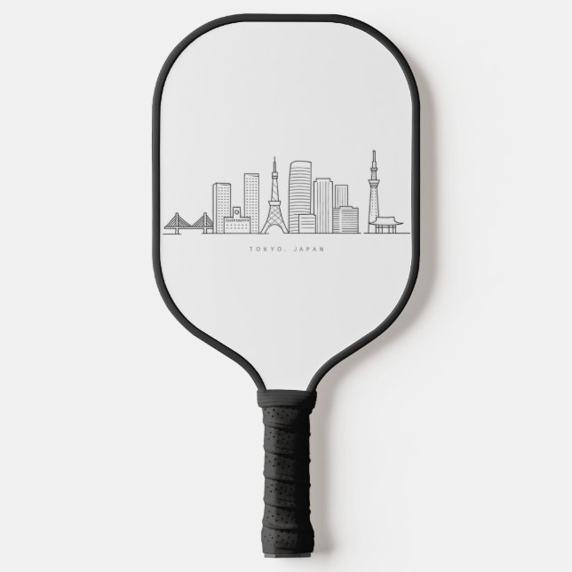 Minimalist Tokyo Skyline Illustration Pickleball Paddle (Front)