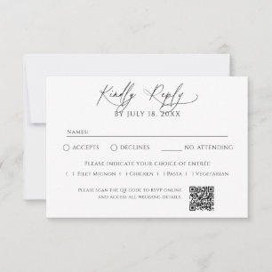 Minimalist Traditional QR Code RSVP Card