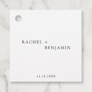 Minimalist Traditional Simple Black White wedding  Favour Tags