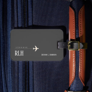 Minimalist Travel Dark Grey Passenger Name Luggage Tag