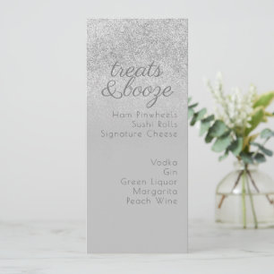 Minimalist Treats Drinks Grey Sparkles Menu