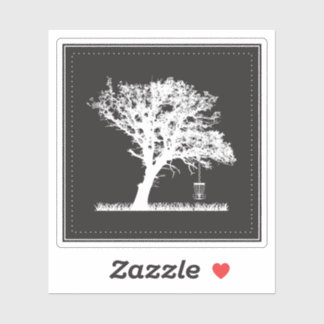 Minimalist Tree Basket Disc Golf Sticker