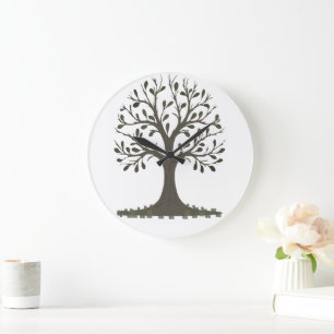 🌳 Minimalist Tree of Life Wall Clock - Modern Nat