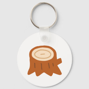 Minimalist Tree Stump Nature Lover Gift Keychain