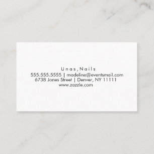 Minimalist Trendy Block Makeup Artist Nail Business Card