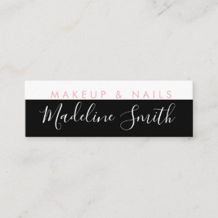Minimalist Trendy Block Makeup Artist Nail Mini Business Card