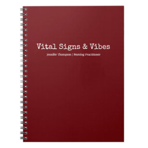 Minimalist Trendy Bloody Red Nursing Student  Notebook