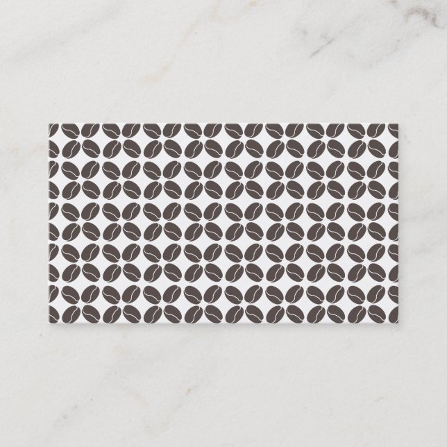Minimalist Trendy Coffee Beans Pattern Business Card (Front)