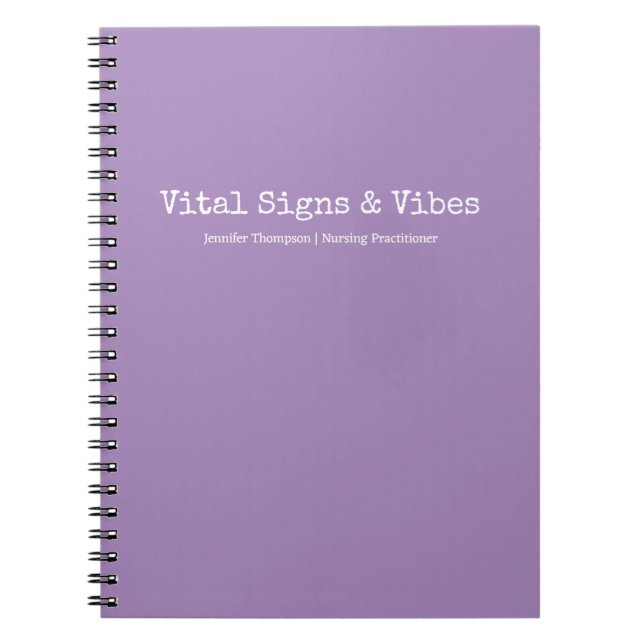 Minimalist Trendy Lavander Purple Nursing Student  Notebook (Front)
