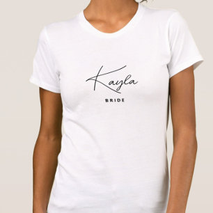 Minimalist Trendy Personalized Bride T-Shirt