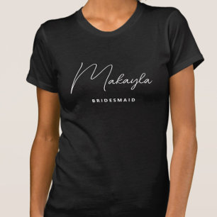 Minimalist Trendy Personalized Bridesmaid T-Shirt