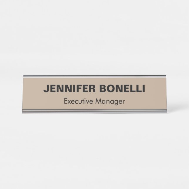 Minimalist trendy personalized customized name desk name plate (Front)