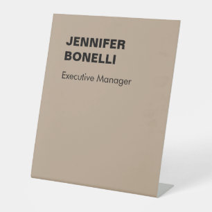 Minimalist trendy personalized customized name pedestal sign