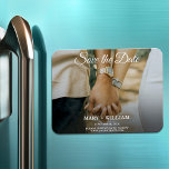Minimalist Trendy Replace Photo Save The Date Card Magnet<br><div class="desc">Elegant photo for wedding anniversary. You can easy replace your photo on save the date template. The engagement wedding invitation photo card Magnets . Budget event card for memories. Simple and stylish save the date engagement card. Want this design on a card, card stock thicker paper? Check out our Save...</div>