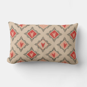 Minimalist Tribal Heart Dusty Rose design Lumbar Pillow