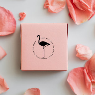Minimalist Tropical Flamingo Custom Return Address Self-inking Stamp