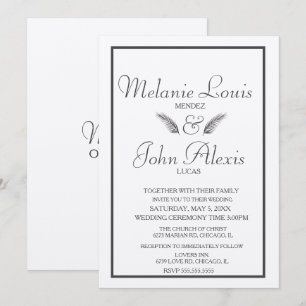 Minimalist Tropical Leaf Greenery Simple Wedding Invitation
