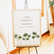 Minimalist Tropical Palm Tree Wedding Welcome