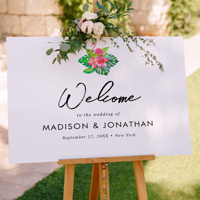 Minimalist Tropical Paradise Wedding Welcome Poster (Creator Uploaded)