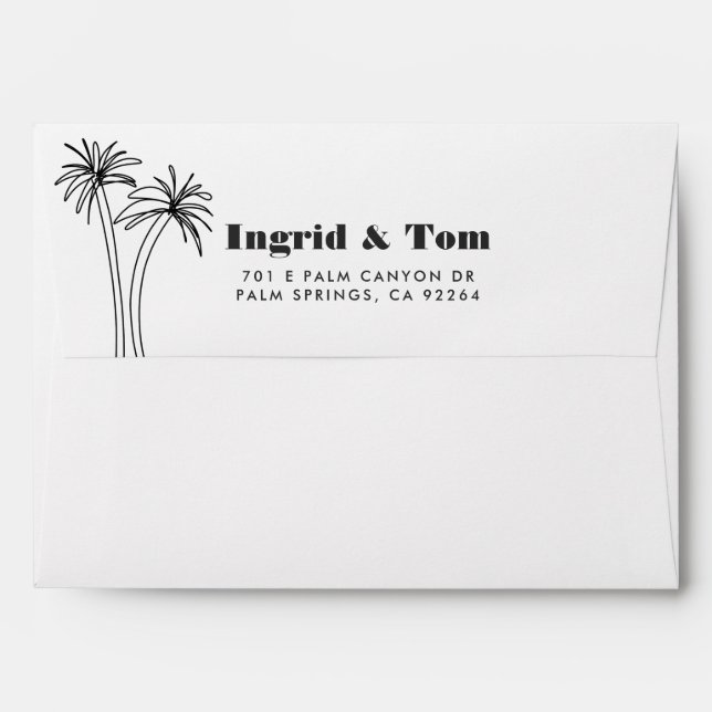 Minimalist Tropics Wedding Envelope (Back (Top Flap))