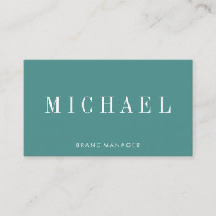 Minimalist Turqoise with Serif Font Business Card