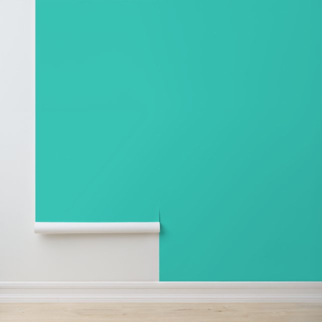 Minimalist turquoise blue plain solid colour moder wallpaper (Application)