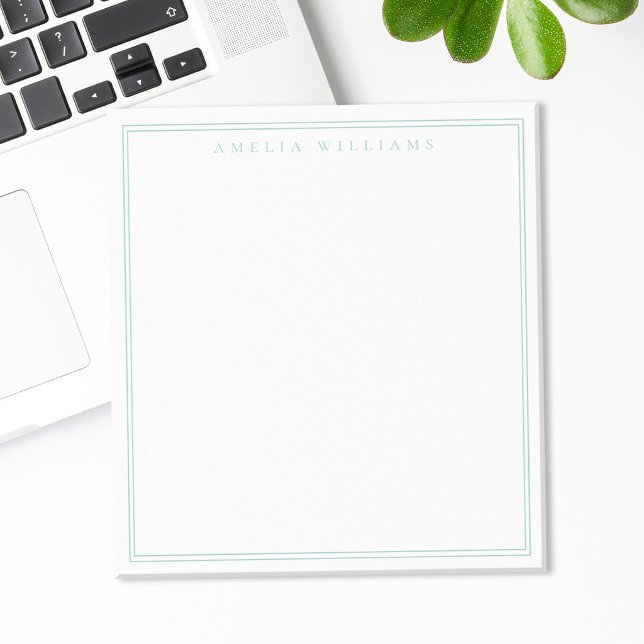 Minimalist Turquoise Monogram Two Border Notepad (Creator Uploaded)