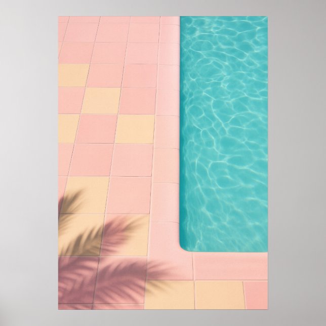 Minimalist Turquoise Pool Poster (Front)