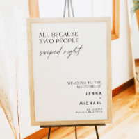 Minimalist Two People Swiped Right Sign