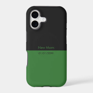 Minimalist Two Tone Black Green New Mom