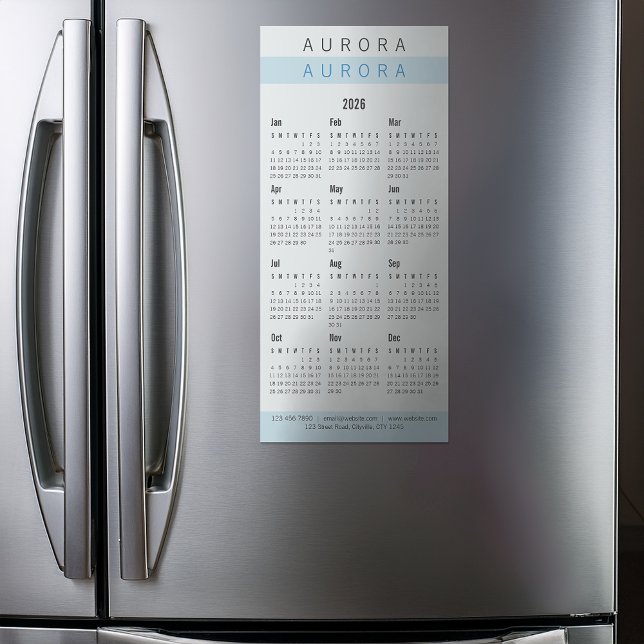 Minimalist Two-Tone Blue Magnetic Calendar (Creator Uploaded)