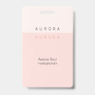 Minimalist Two-Tone Pink Name Badge