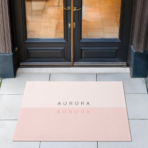 Minimalist Two-Tone Pink Welcome Door Mat