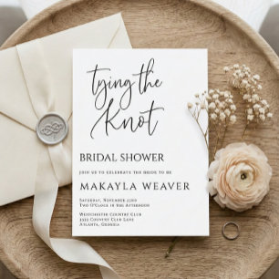 Minimalist Tying the Knot Bridal Shower Invitation